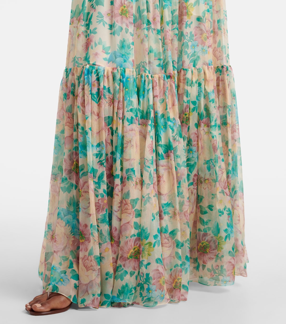 Floral silk muslin maxi skirt | Chloé
