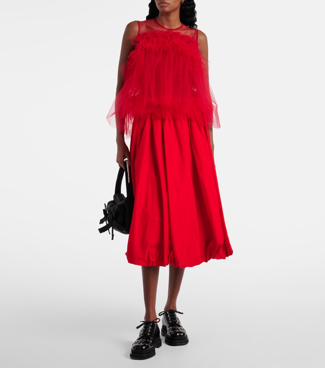 Midirock aus Baumwolle | Noir Kei Ninomiya