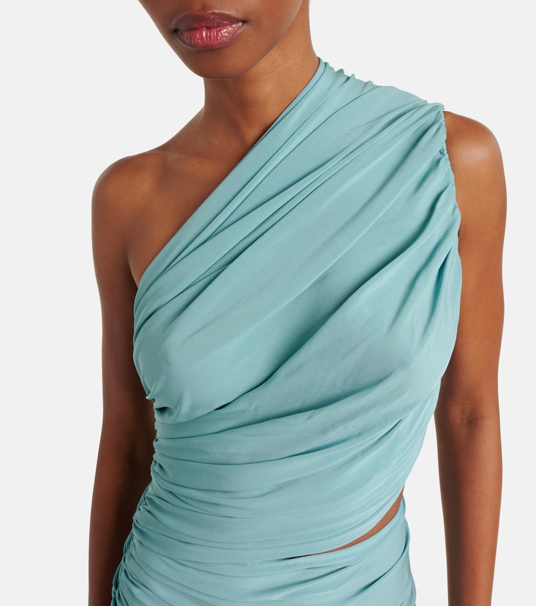 Asymmetric ruched jersey maxi dress | Alaïa