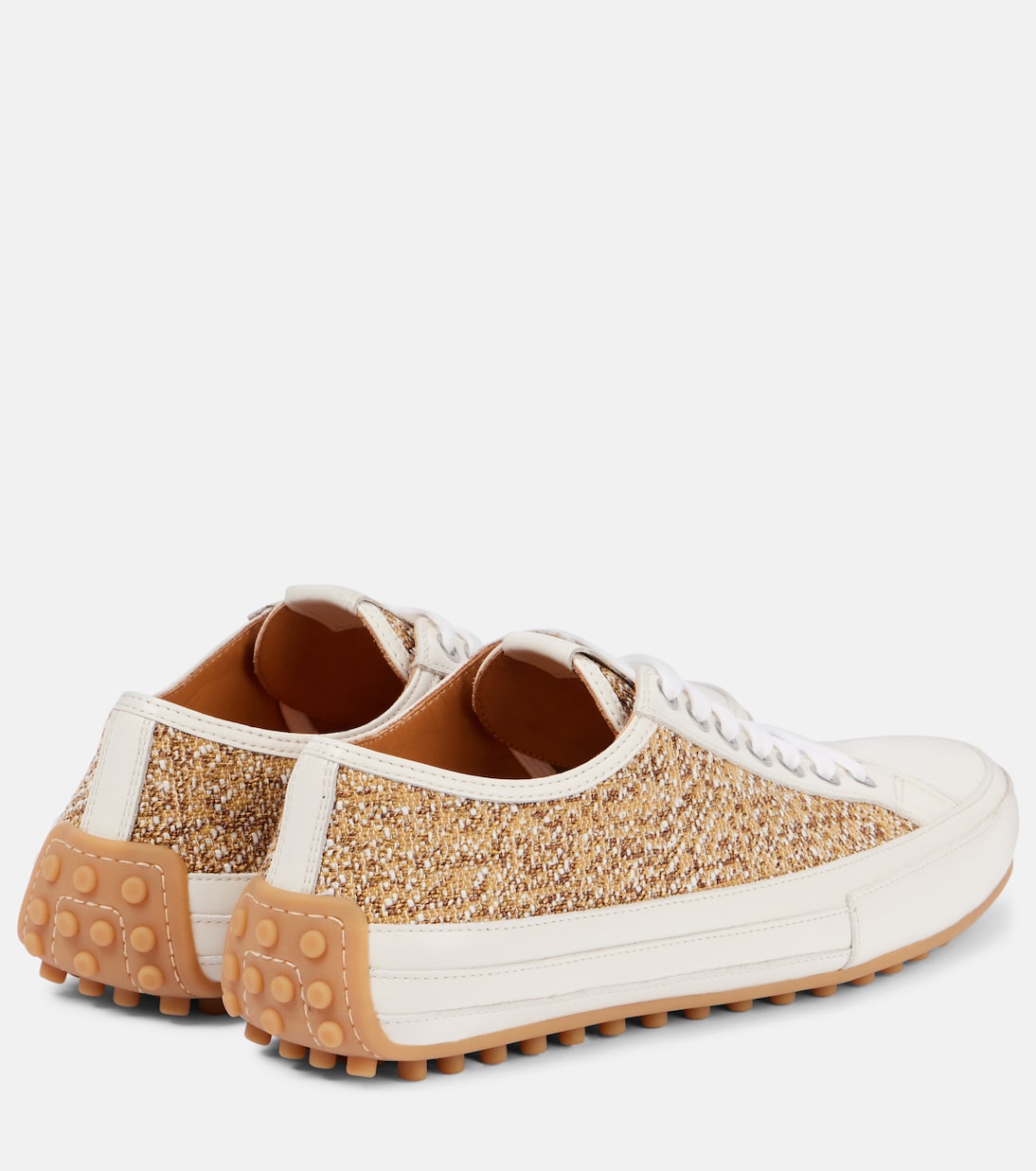 Leather-trimmed tweed sneakers | Tod's