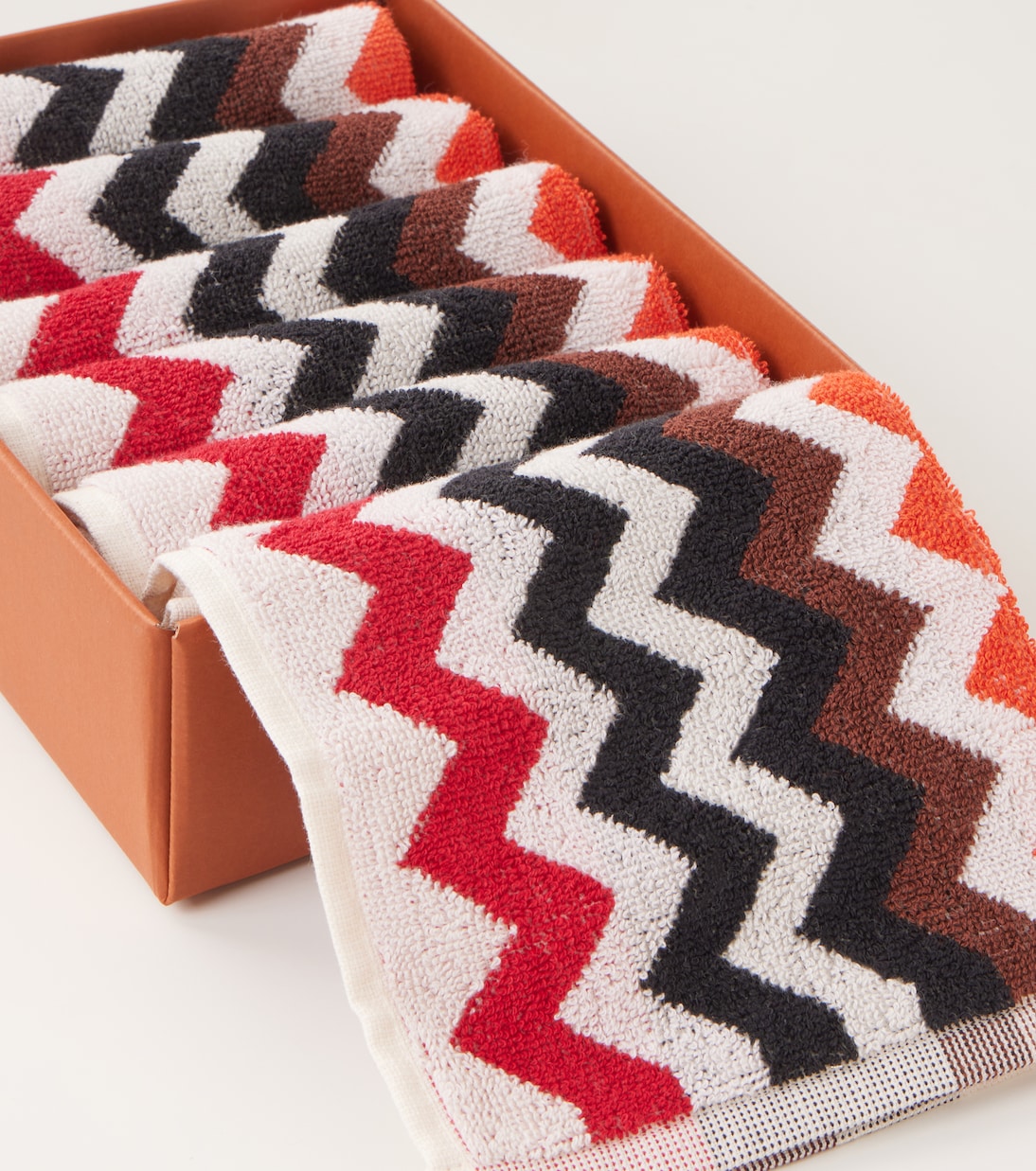 Zigzag set of 6 cotton face towels | Missoni