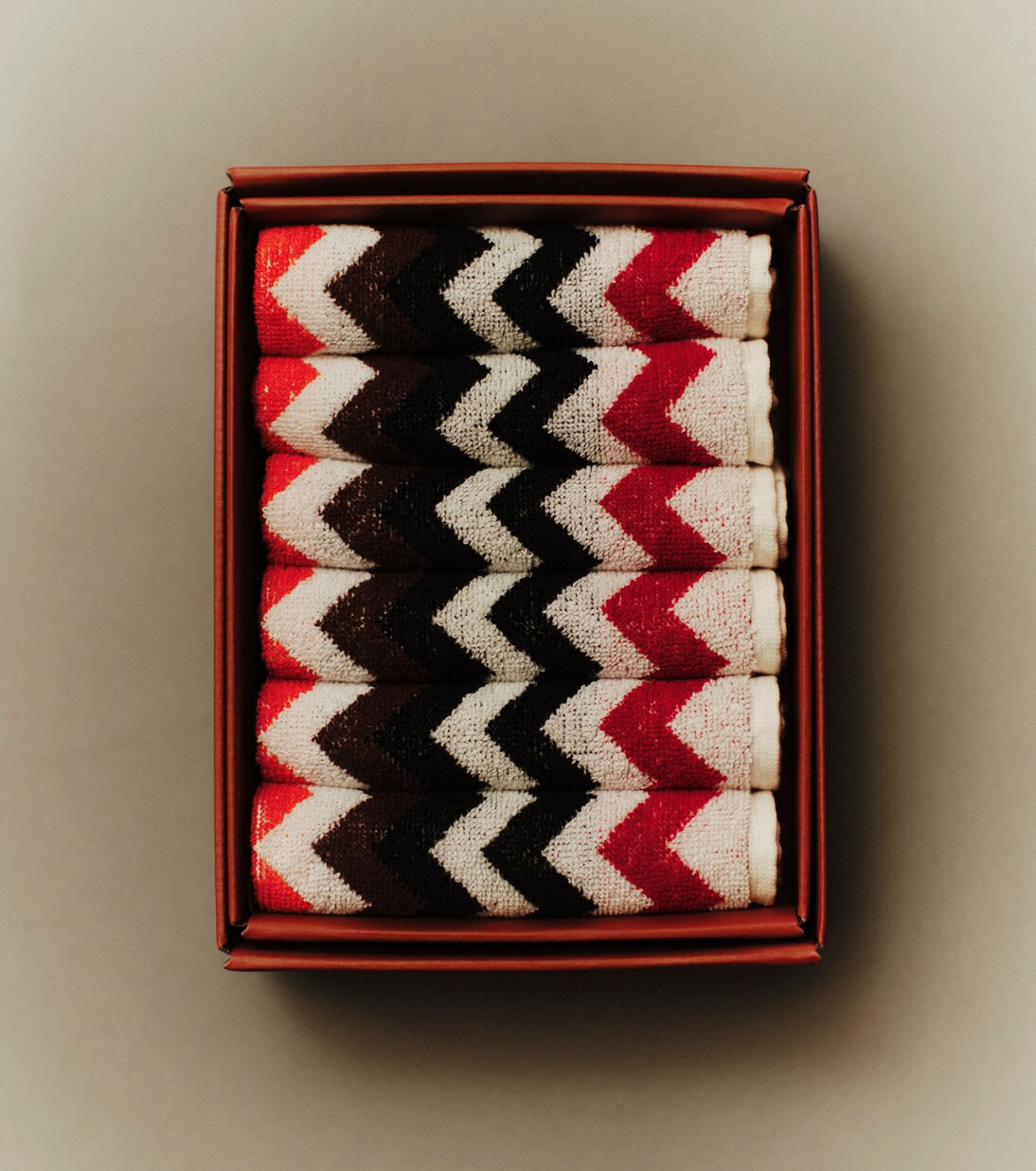 Zigzag set of 6 cotton face towels | Missoni