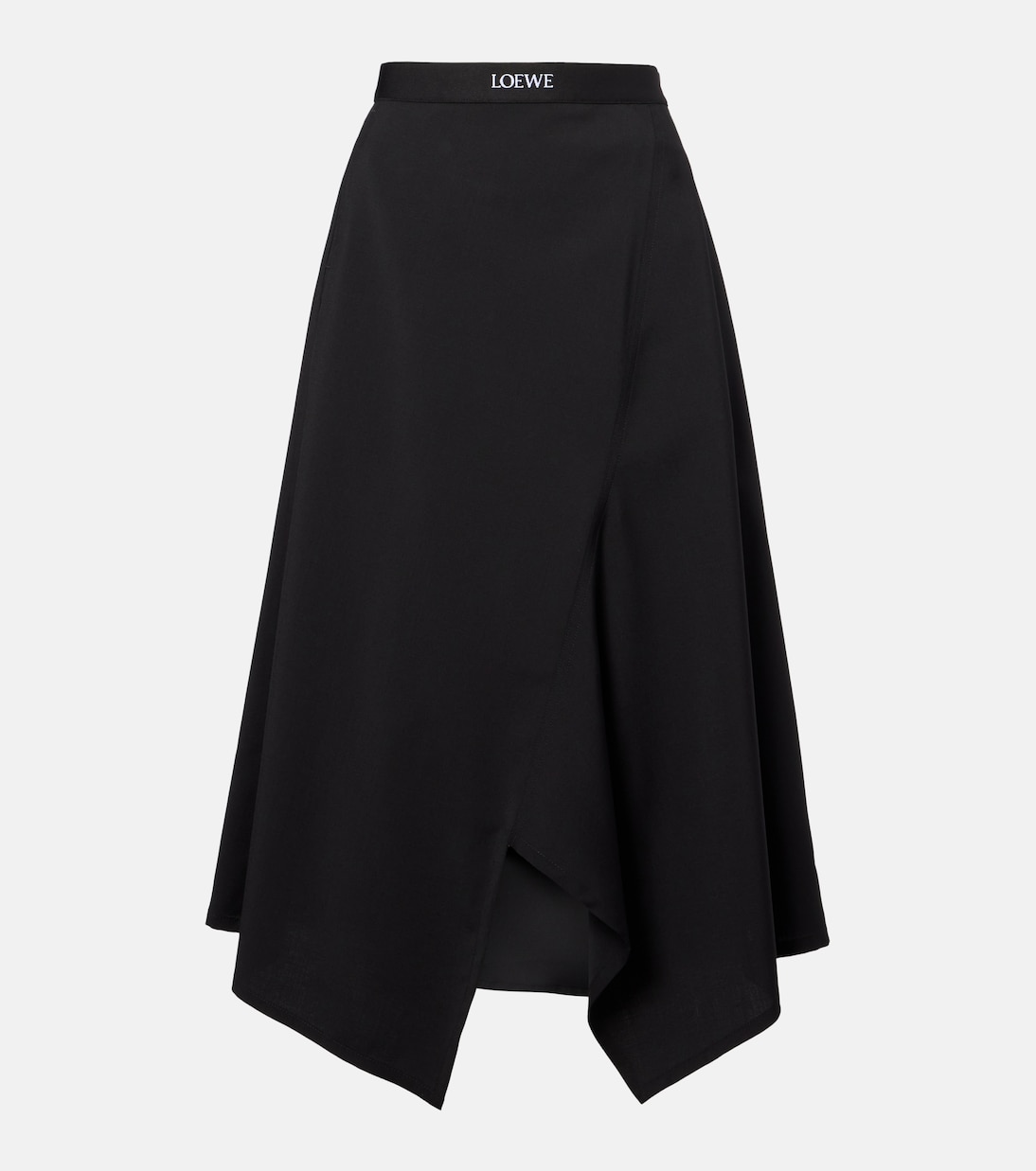 High-rise wool midi skirt | Loewe