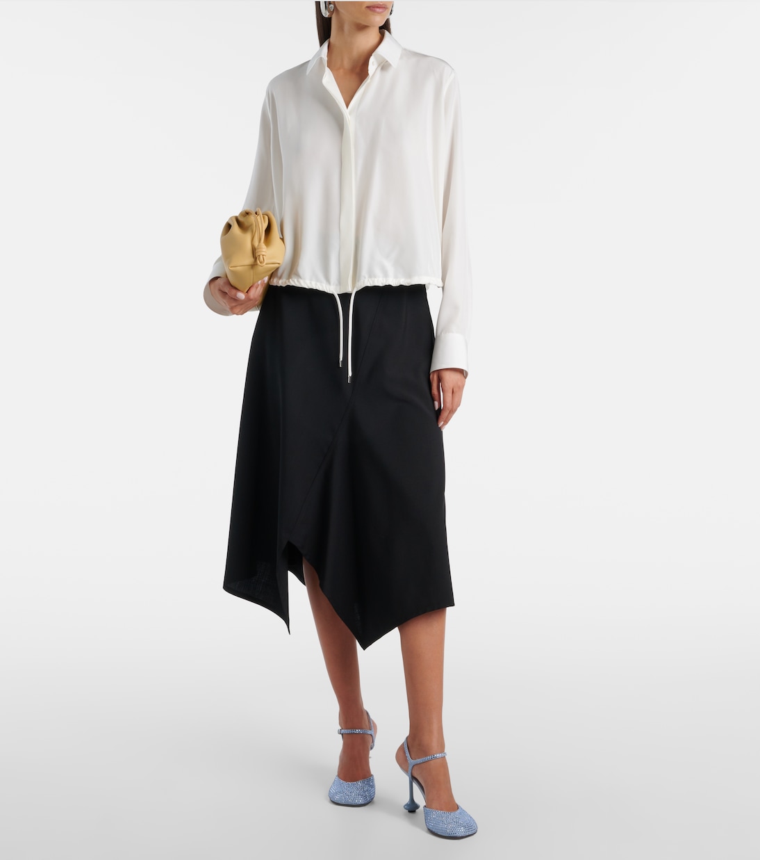 High-rise wool midi skirt | Loewe