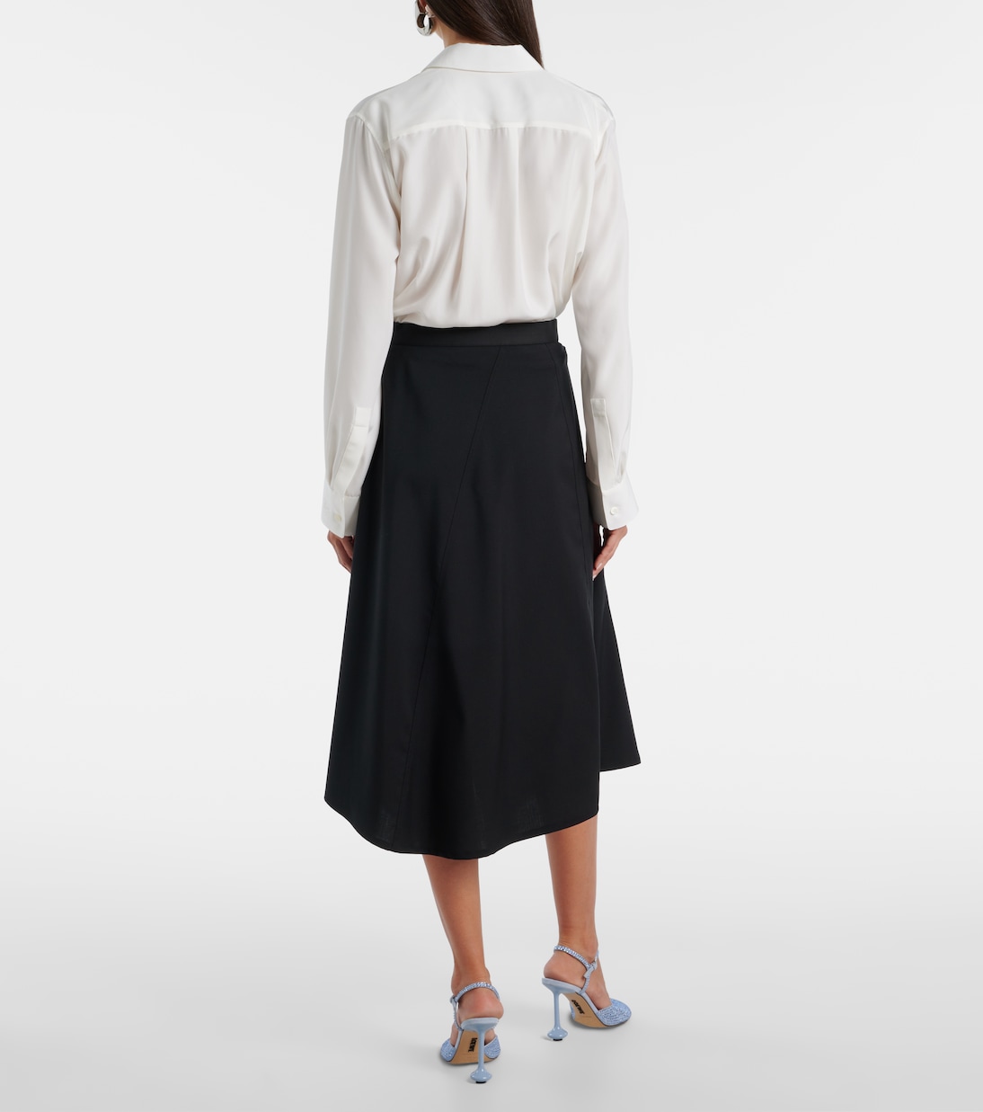 High-rise wool midi skirt | Loewe
