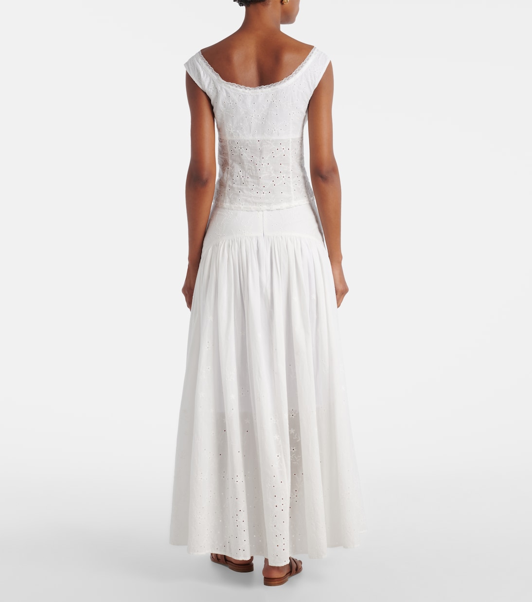 Lou 브로드리 앙글레즈 코튼 탑 | Staud