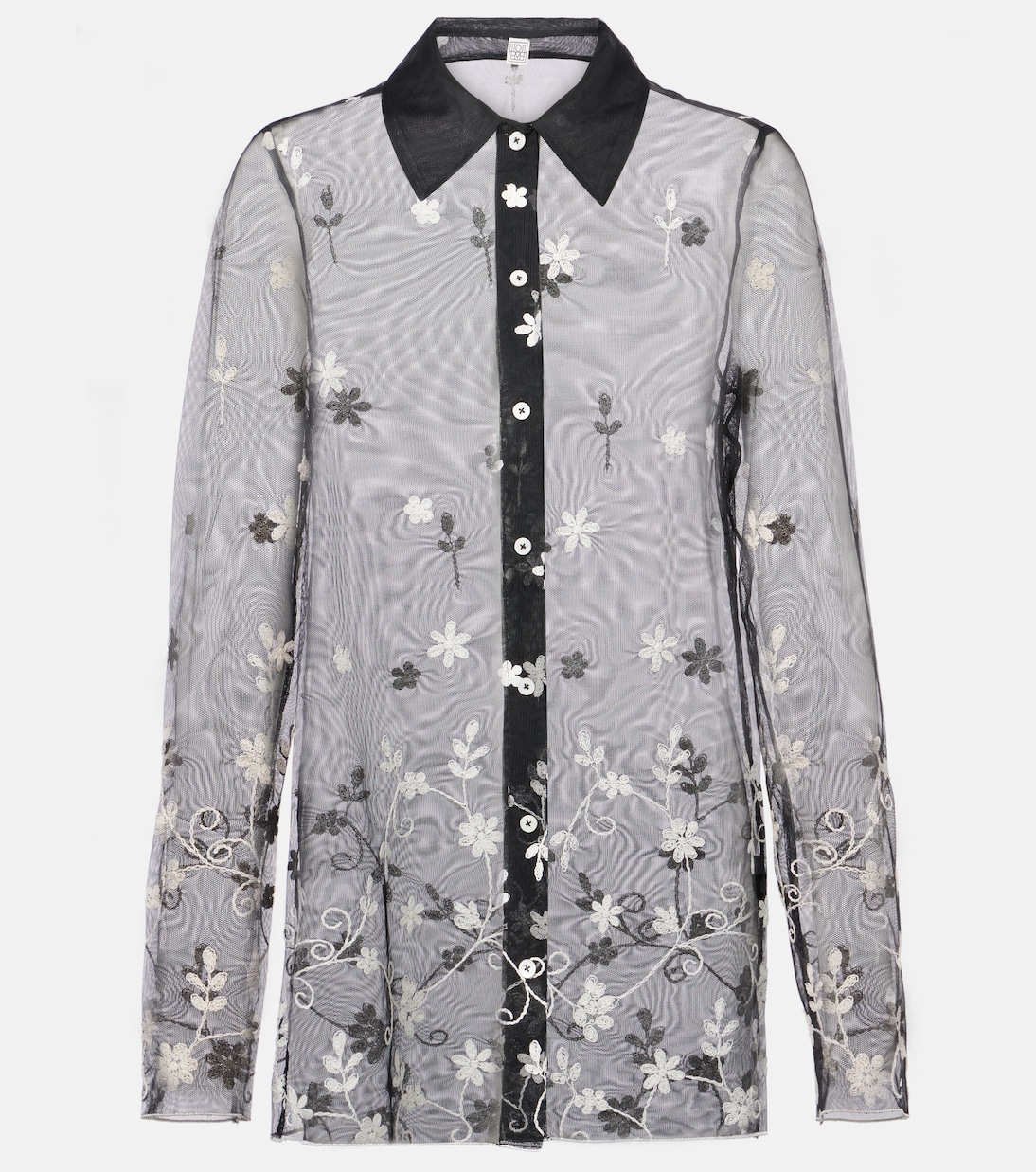 Camisa translúcida bordada | Toteme