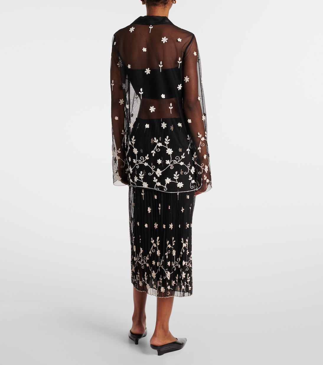 Camisa translúcida bordada | Toteme