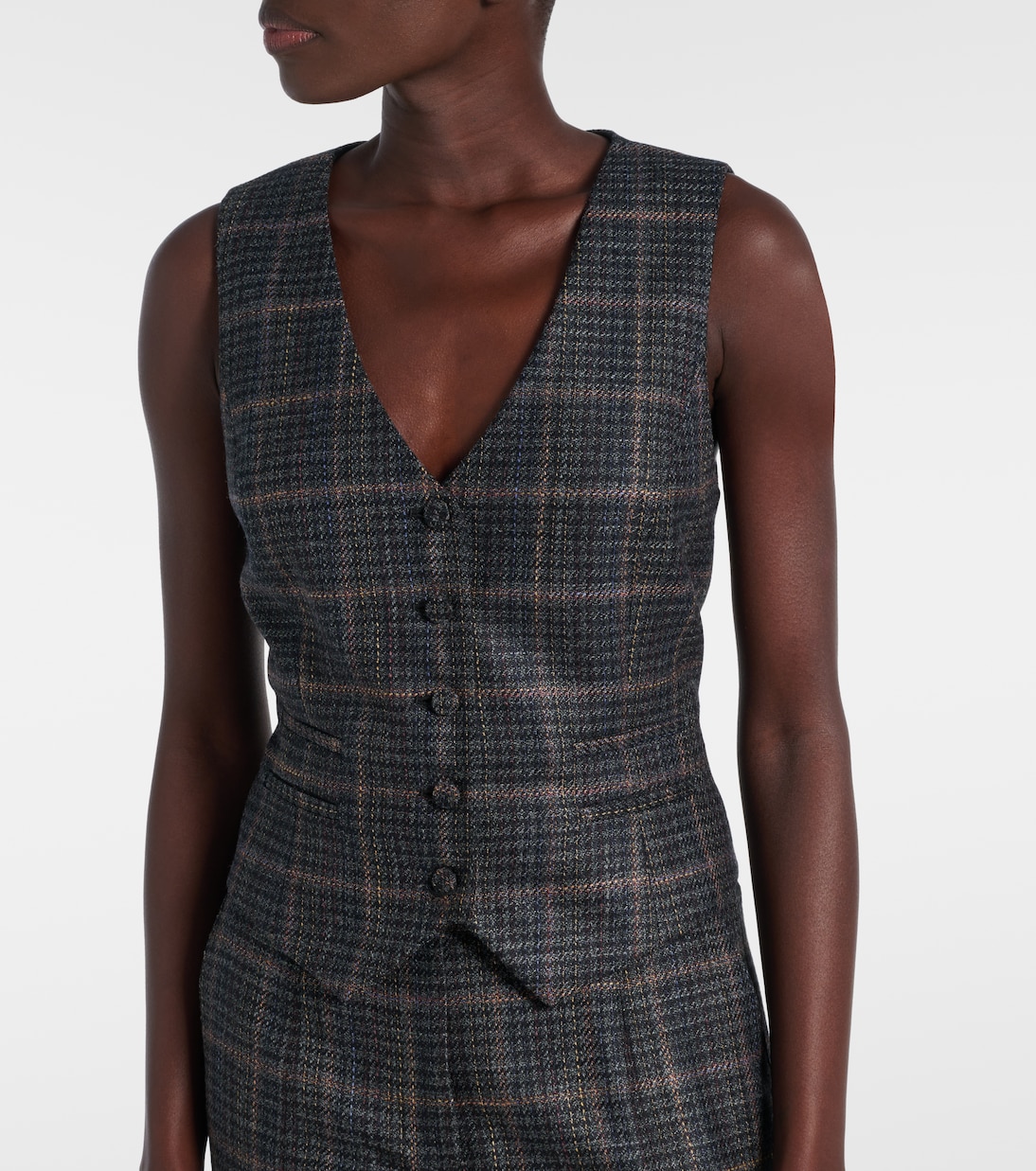 Coleridge格纹羊毛与真丝背心 | Gabriela Hearst