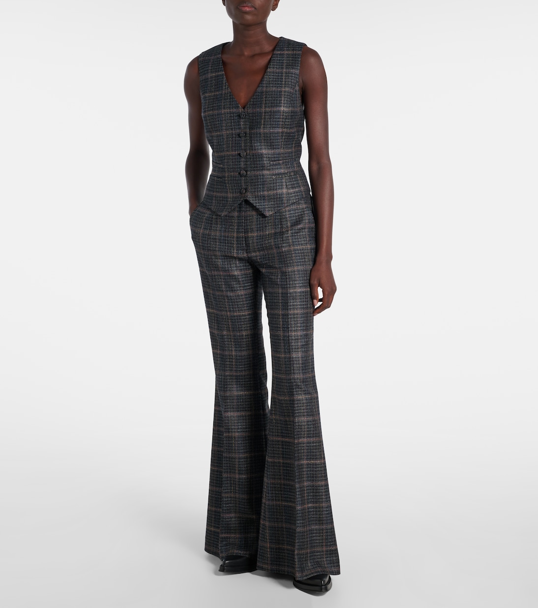 Coleridge格纹羊毛与真丝背心 | Gabriela Hearst