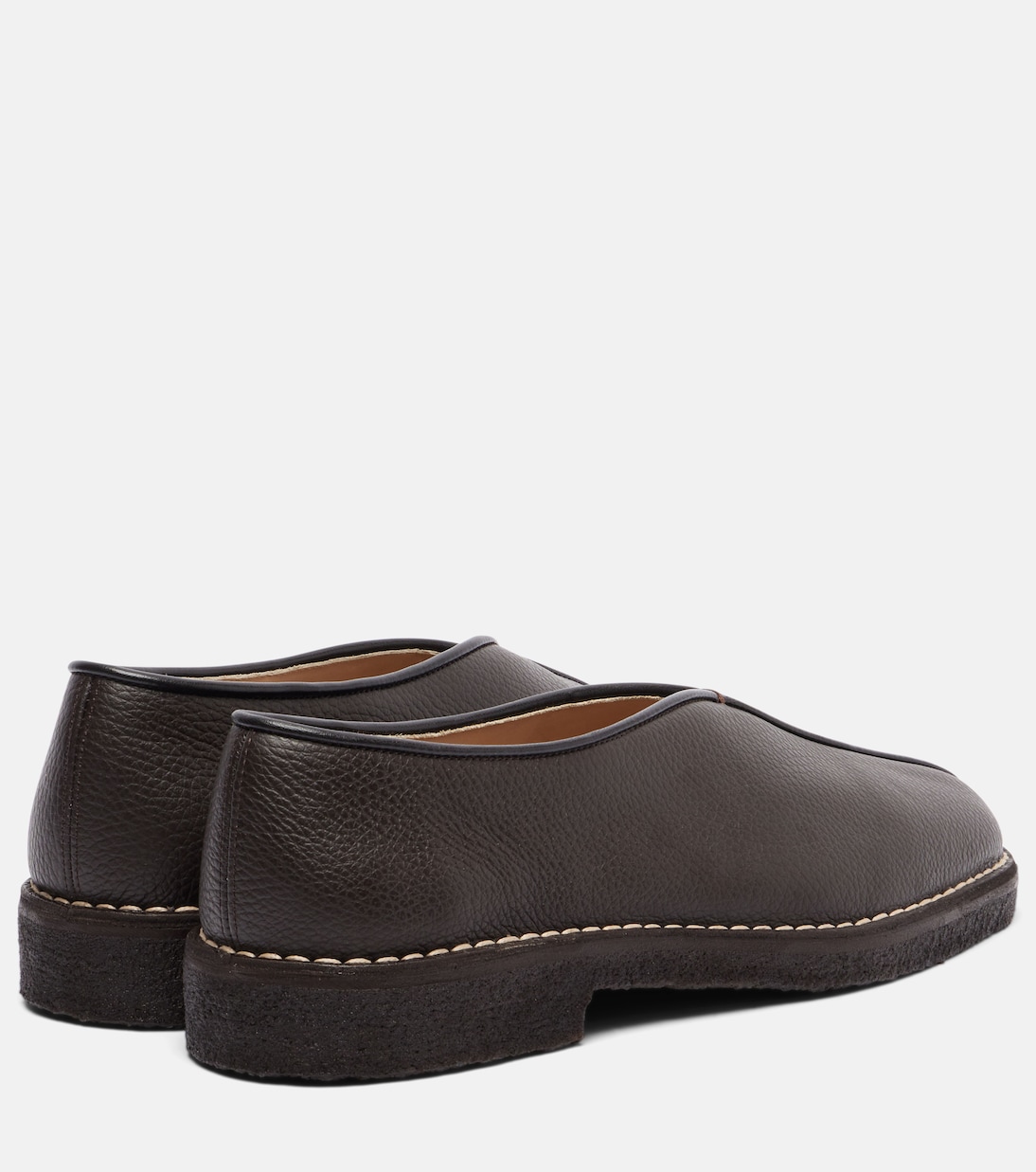 Piped leather loafers | Lemaire