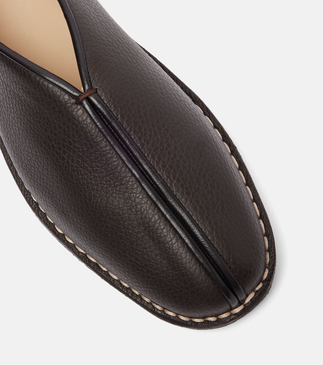Piped leather loafers | Lemaire
