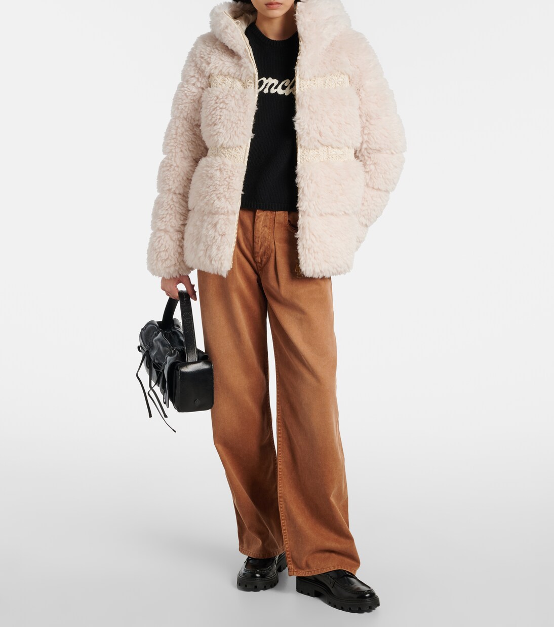 Verie macramé teddy down jacket | Moncler