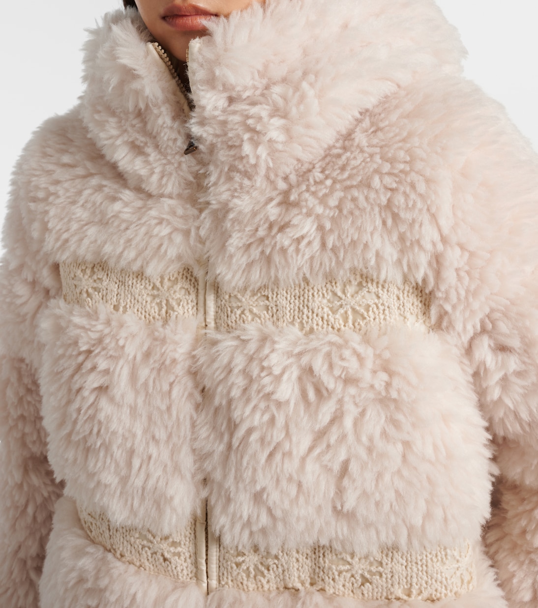 Verie macramé teddy down jacket | Moncler