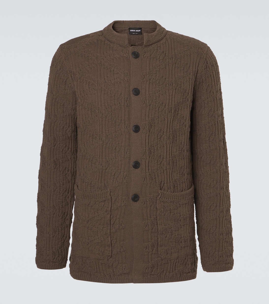 Ribbed-knit cotton-blend cardigan | Giorgio Armani