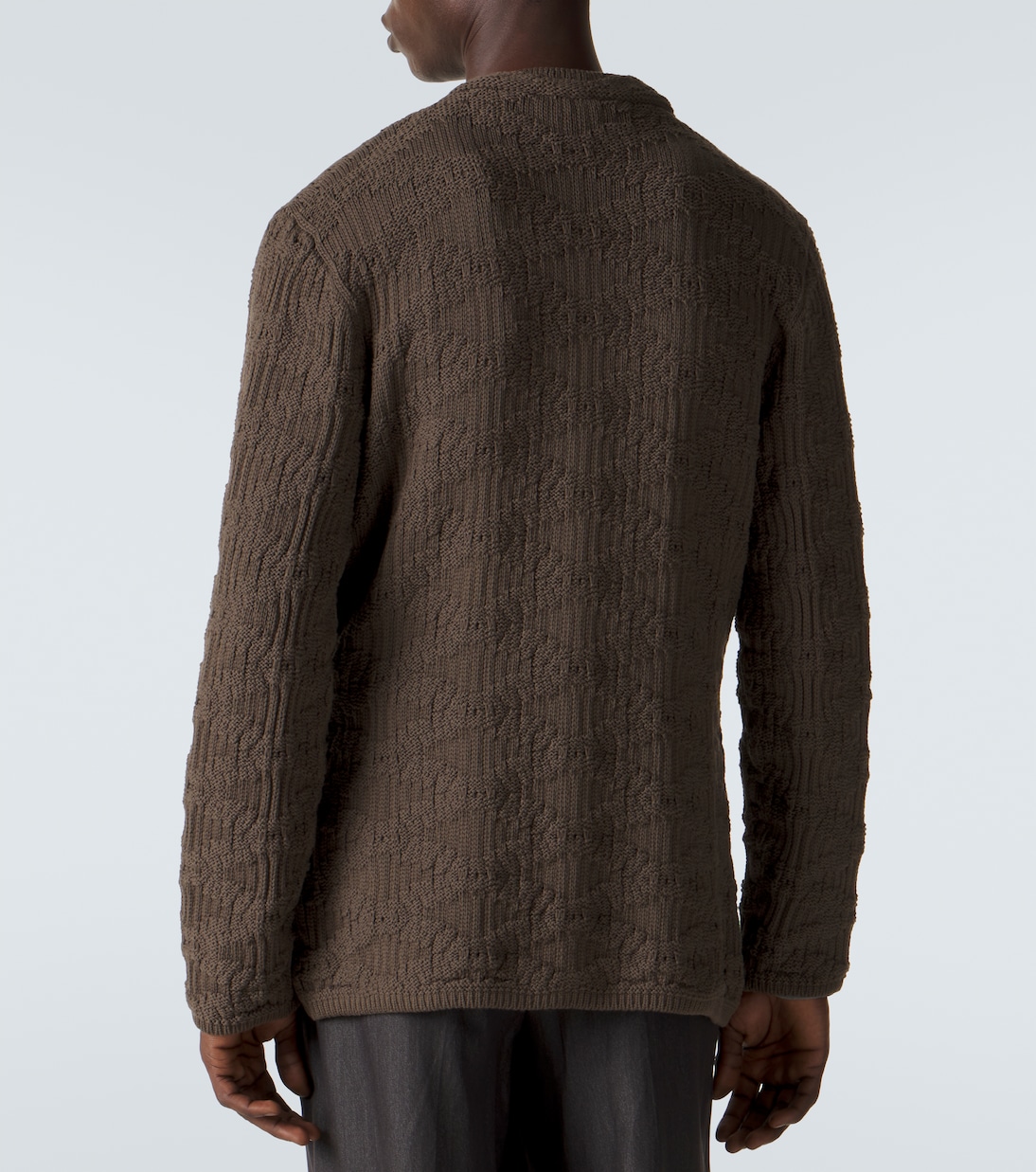Ribbed-knit cotton-blend cardigan | Giorgio Armani