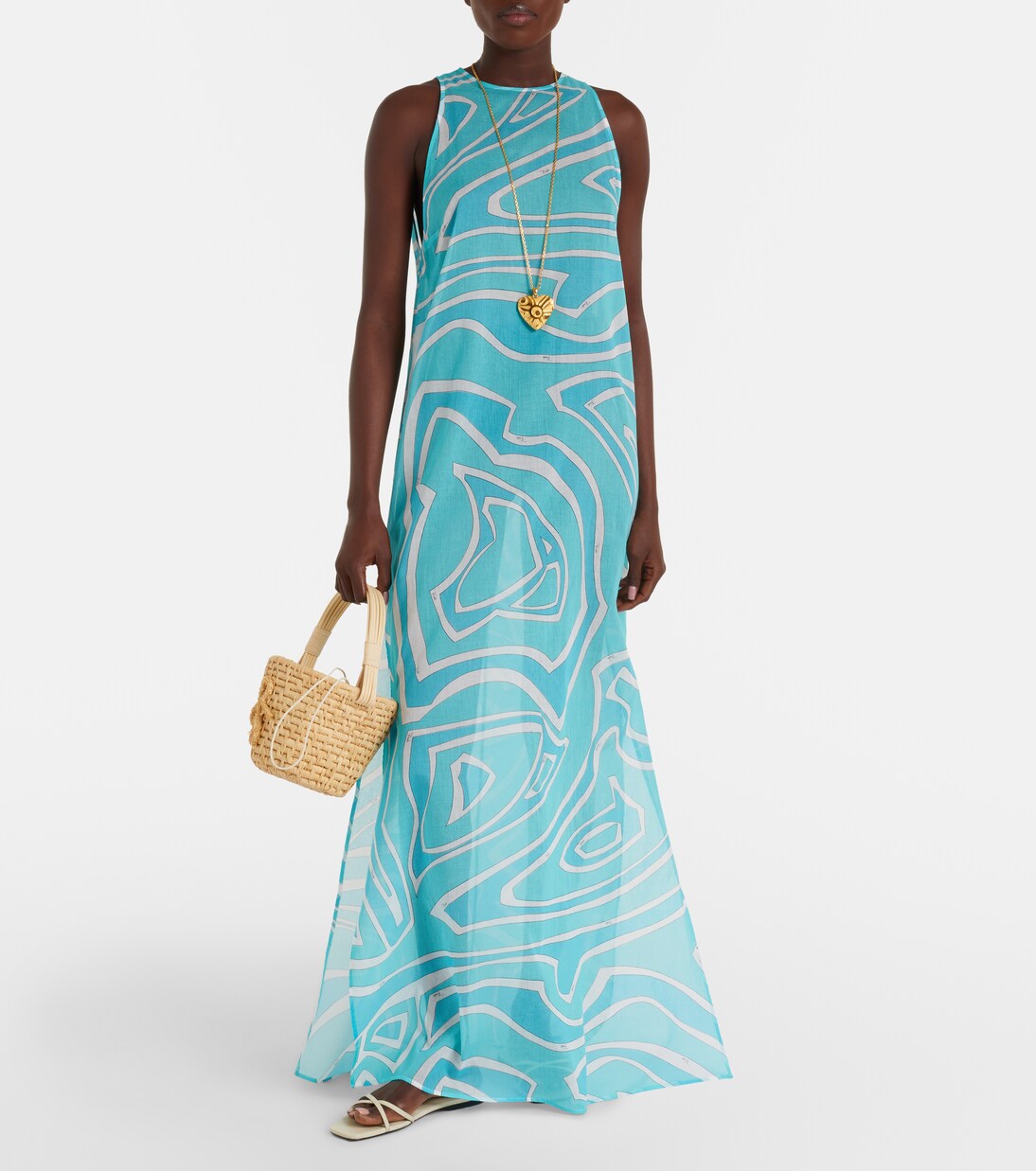 Labirinto cotton gauze maxi dress | Pucci
