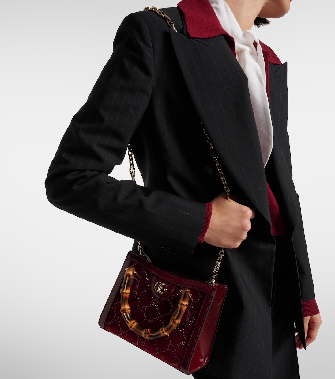 Tote Bag Gucci Diana GG Crystal aus Samt | Gucci