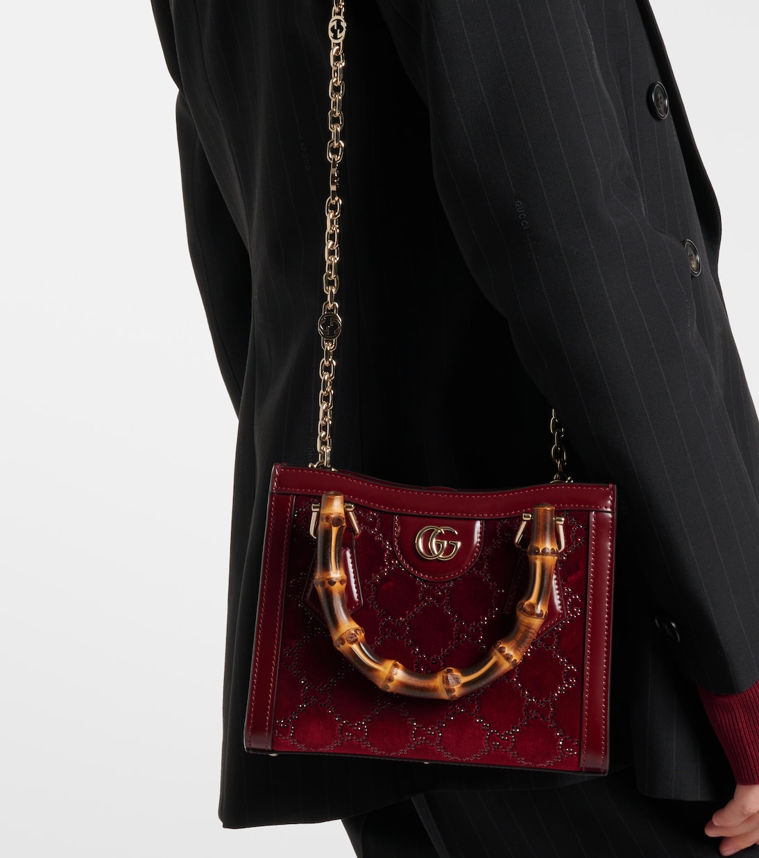 Tote Bag Gucci Diana GG Crystal aus Samt | Gucci