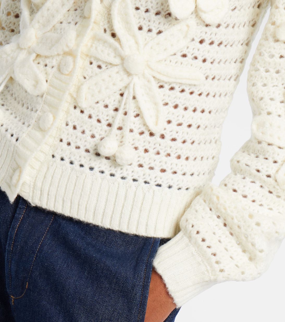 Crochet Flowers open-knit cardigan | Farm Rio