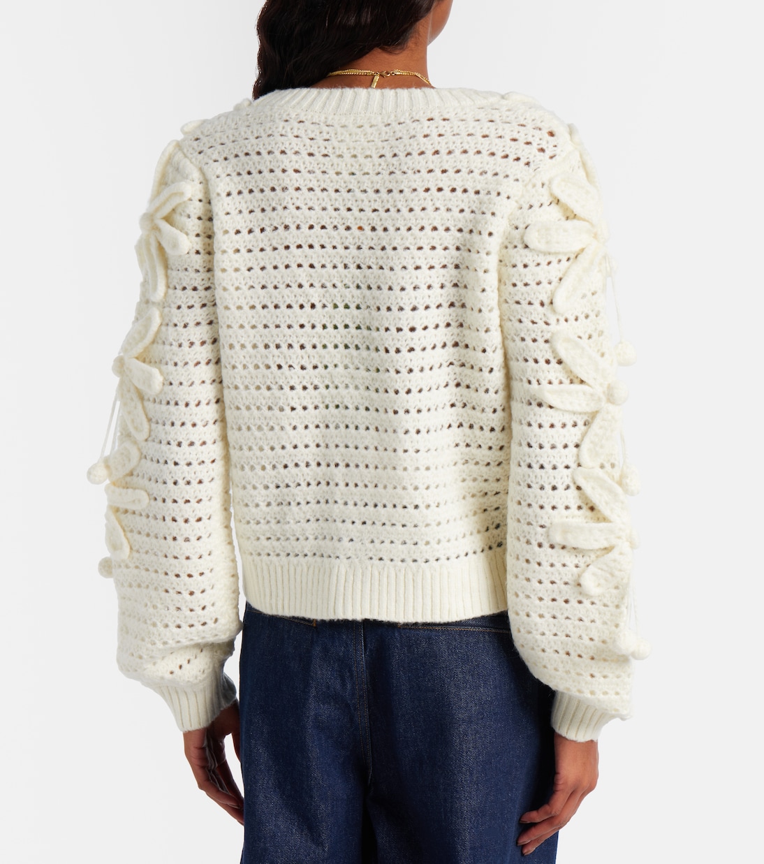 Crochet Flowers open-knit cardigan | Farm Rio