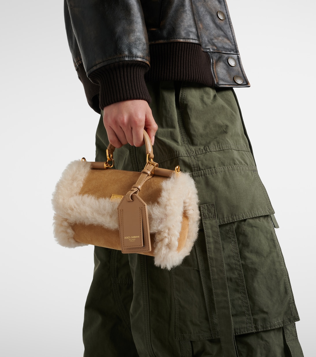 Sac My Sicily Small en daim à anse supérieure | Dolce&Gabbana