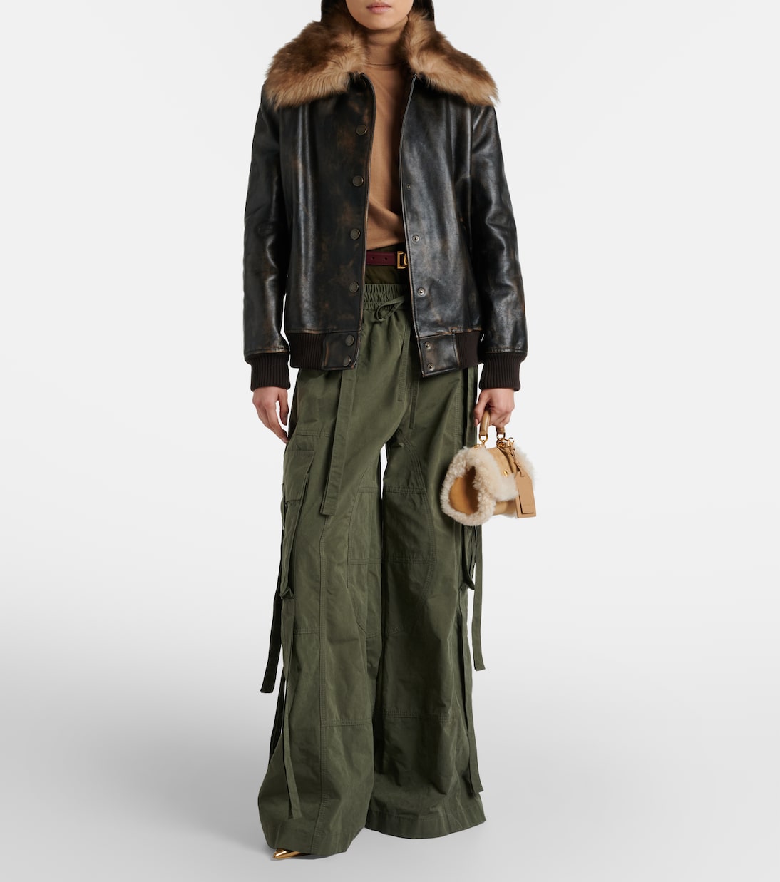 Sac My Sicily Small en daim à anse supérieure | Dolce&Gabbana