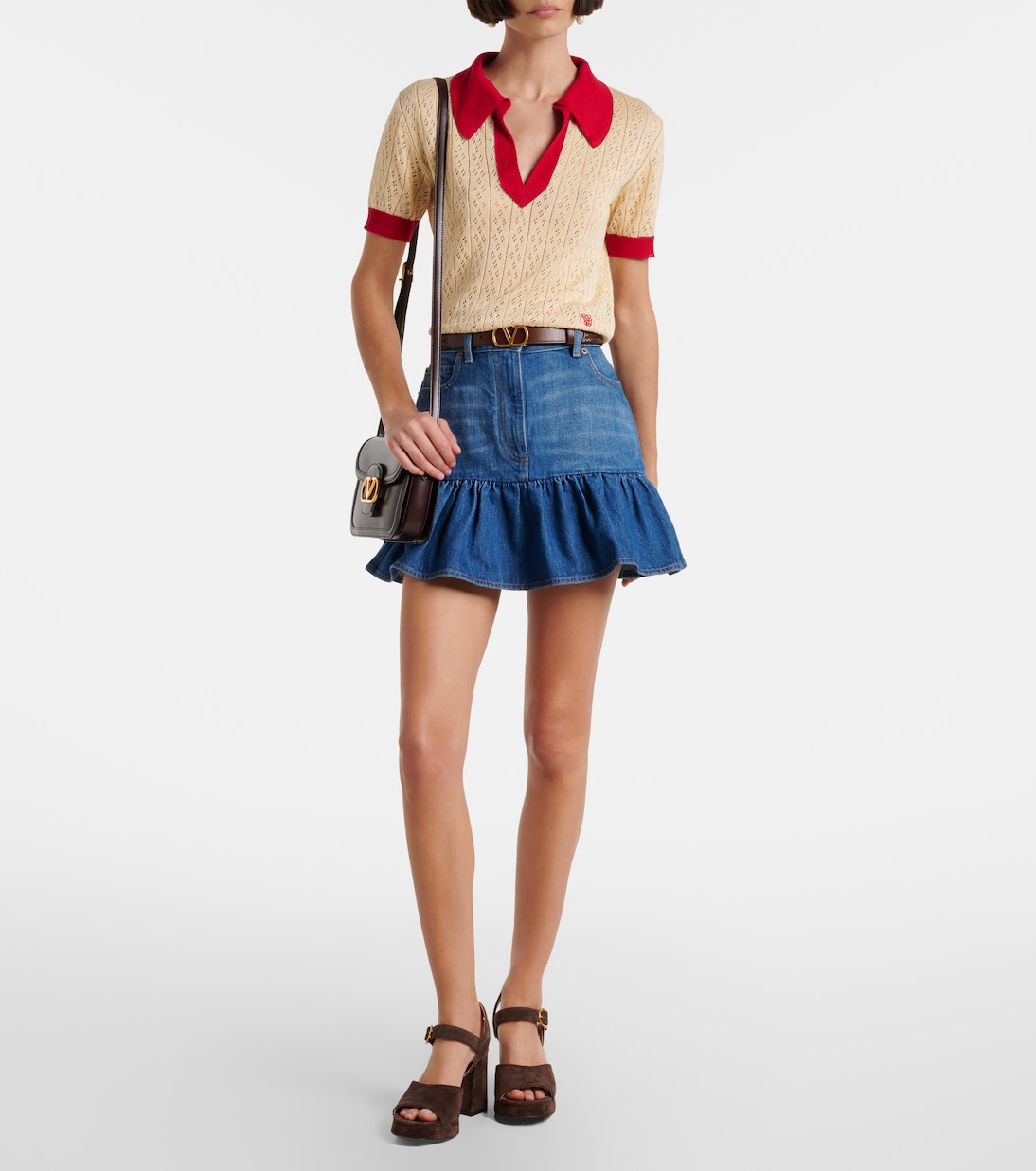 Fawcette VLogo suede platform sandals | Valentino Garavani