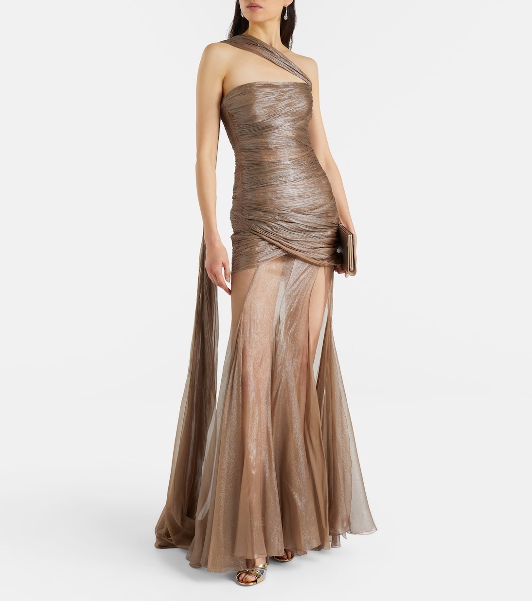 Marimar one-shoulder silk bustier gown | Maria Lucia Hohan