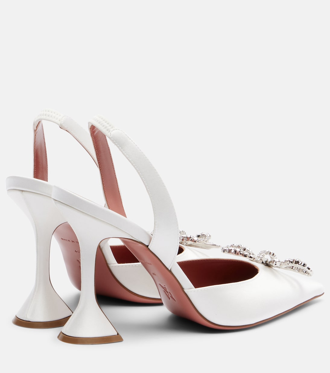 Escarpins slingback Rosie 95 en satin | Amina Muaddi