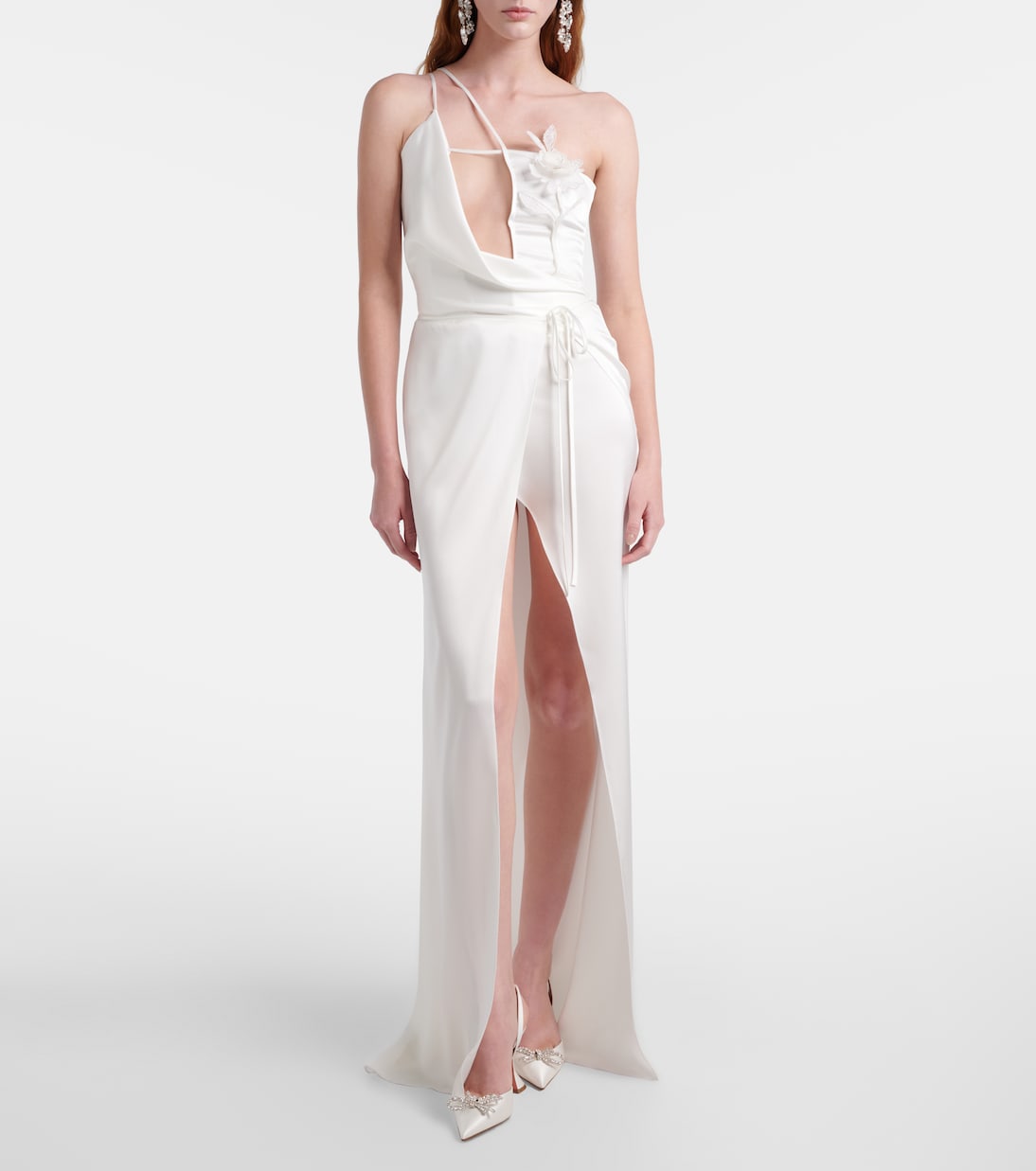 Escarpins slingback Rosie 95 en satin | Amina Muaddi