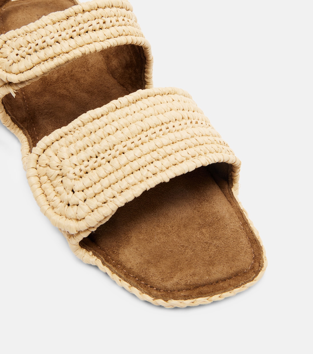 Boden leather-trimmed raffia sandals | Khaite