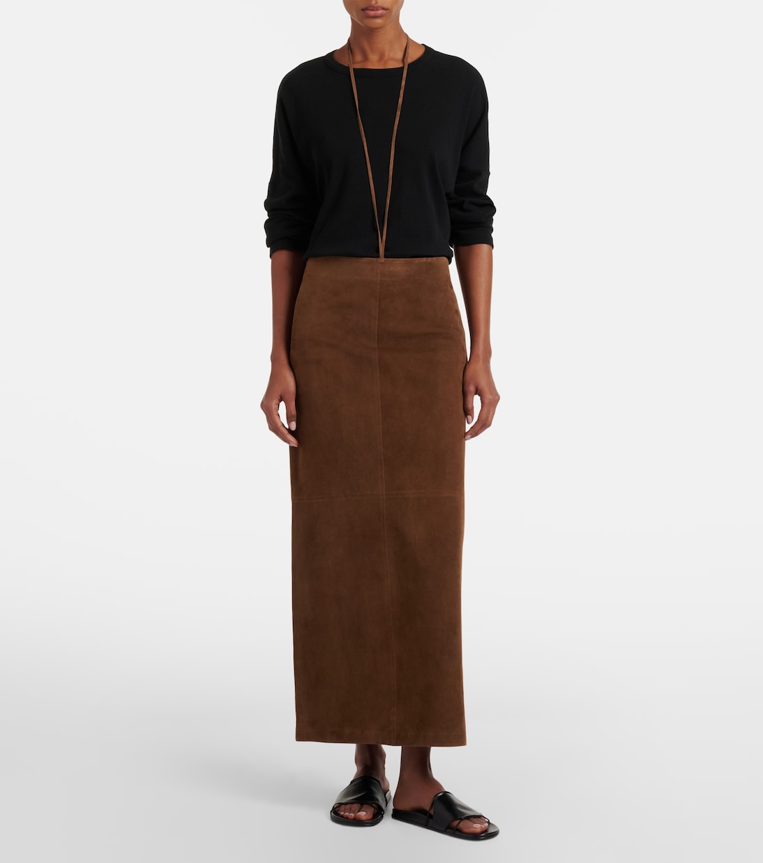 Jupe crayon Erina en daim | The Row