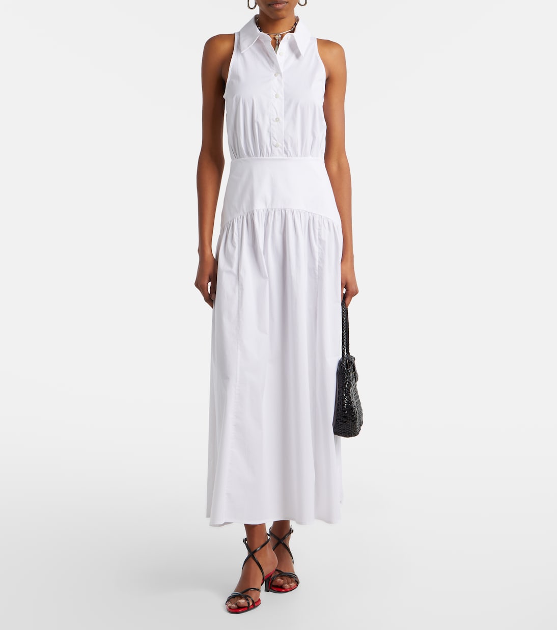 Romy cotton poplin midi dress | Staud