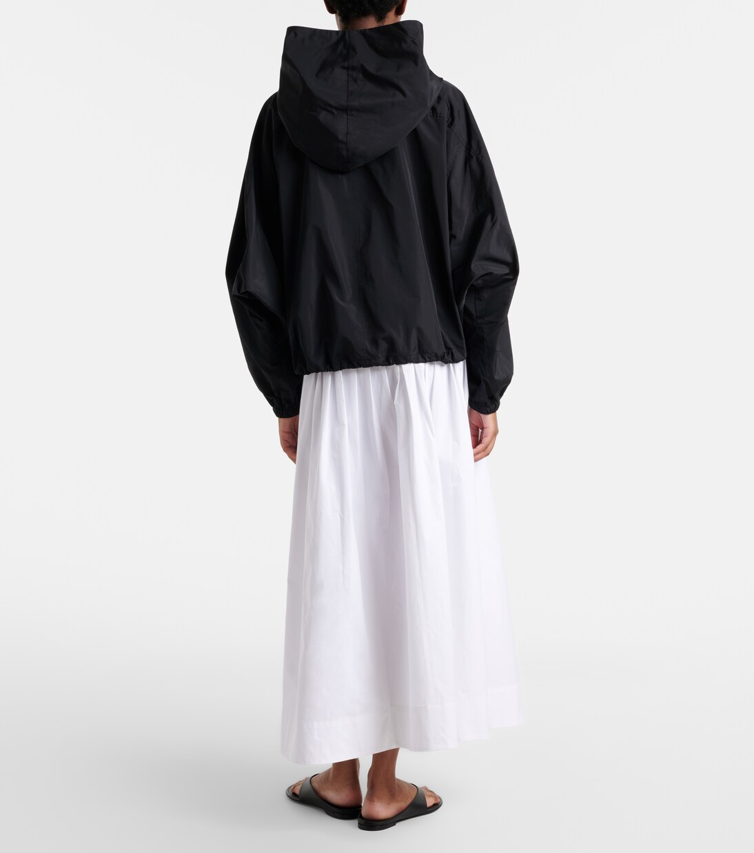 Falda larga de popelín de algodón plisada | Róhe