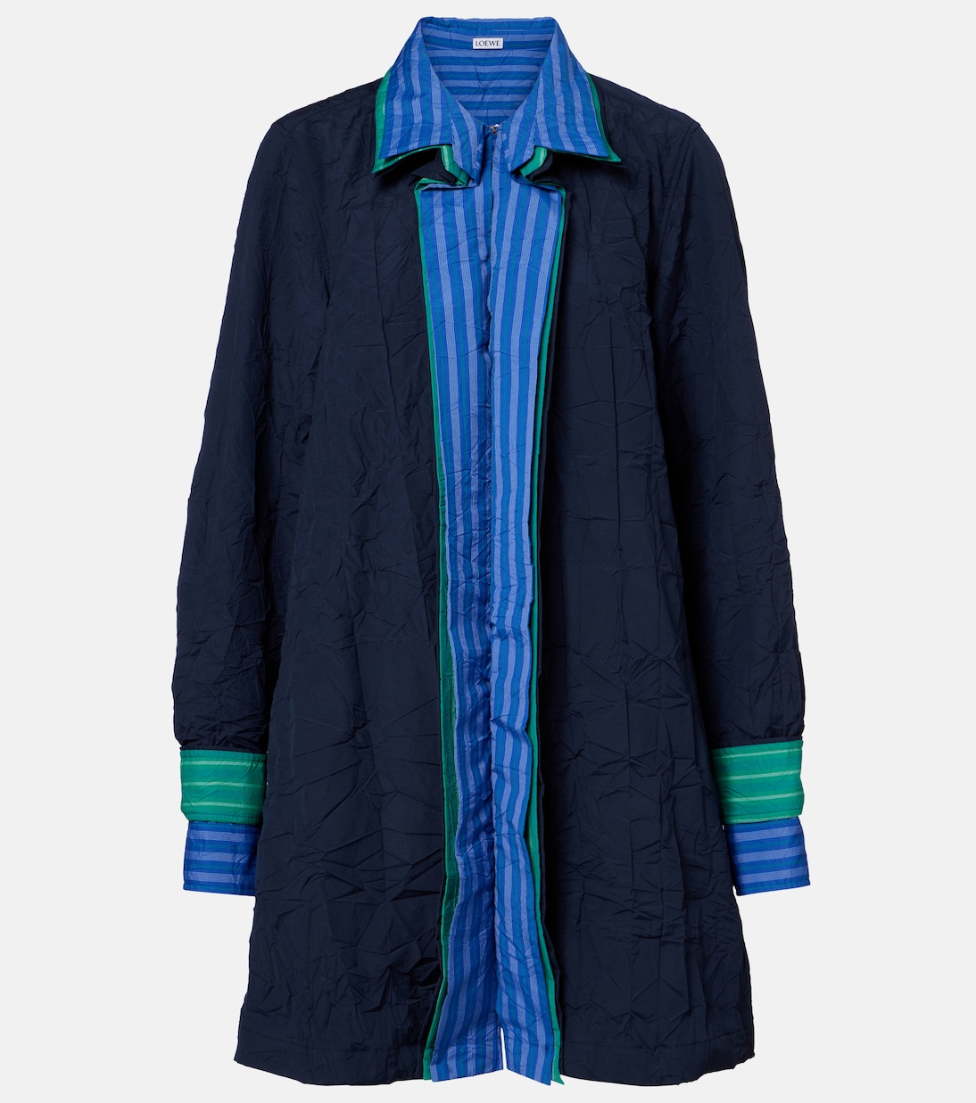 Striped technical cotton-blend shirt dress | Loewe
