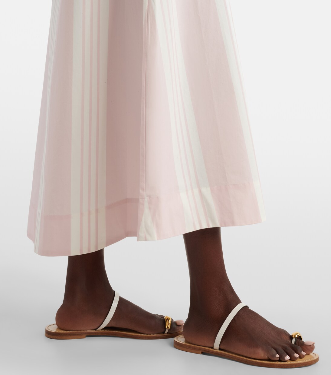Rosie striped cotton midi dress | Posse