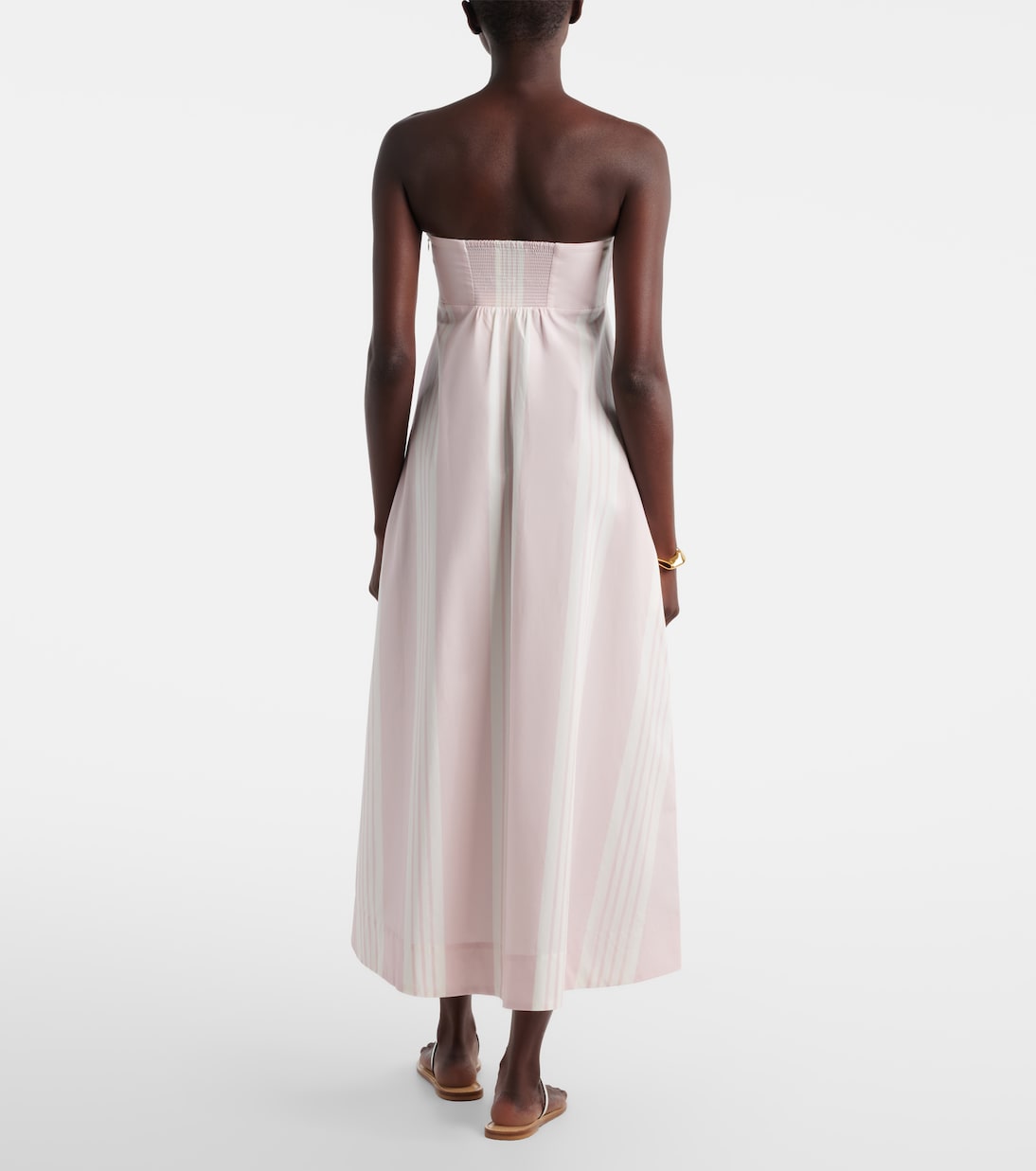 Rosie striped cotton midi dress | Posse