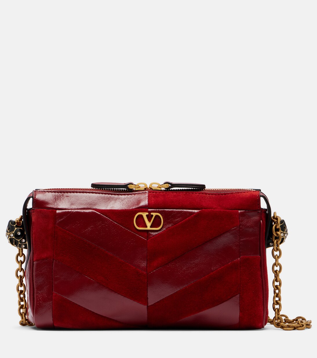 Panthea Small suede and leather crossbody bag | Valentino Garavani