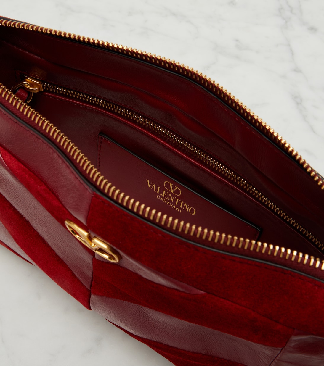 Panthea Small suede and leather crossbody bag | Valentino Garavani