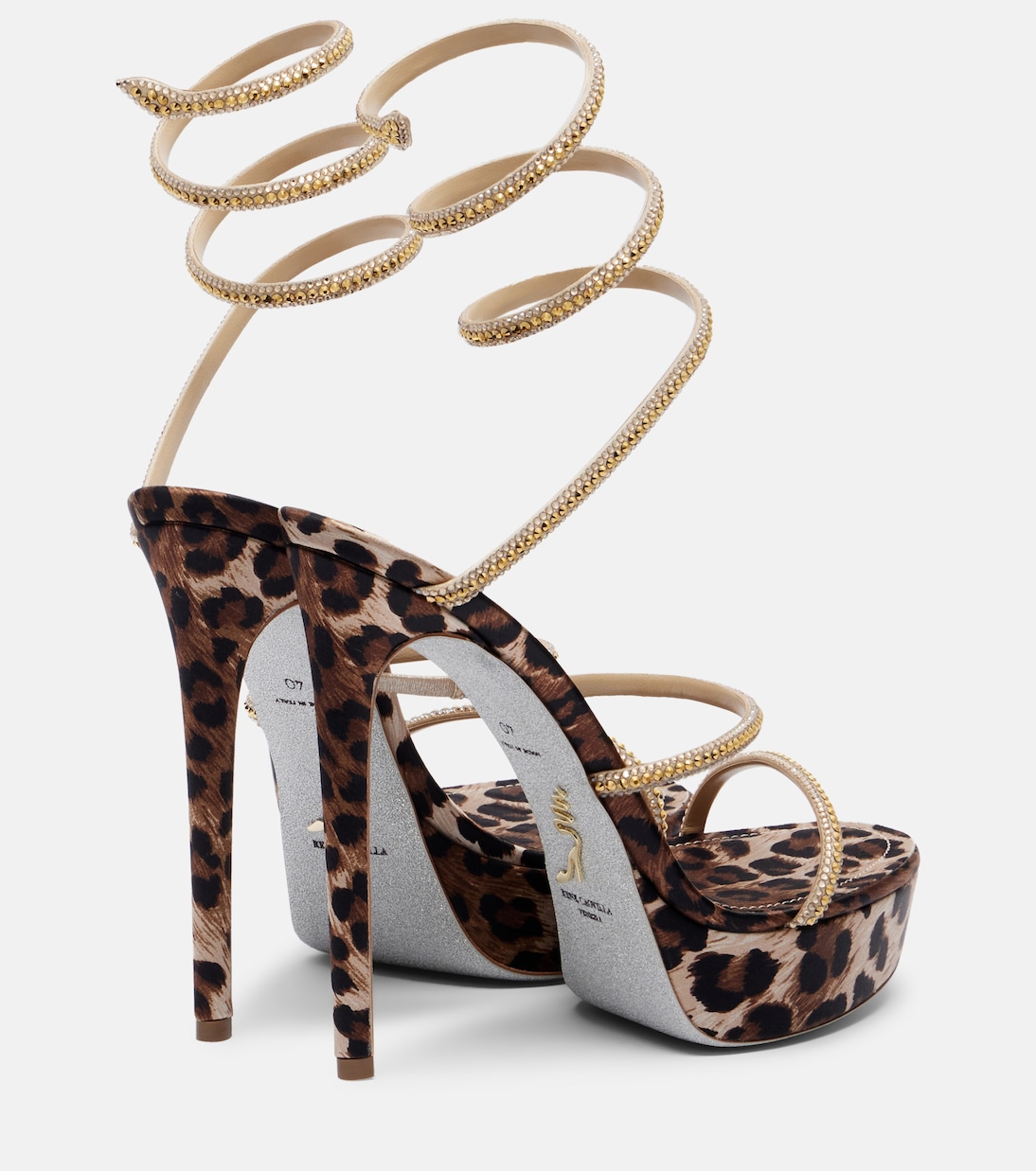 Cleo embellished satin platform sandals | Rene Caovilla