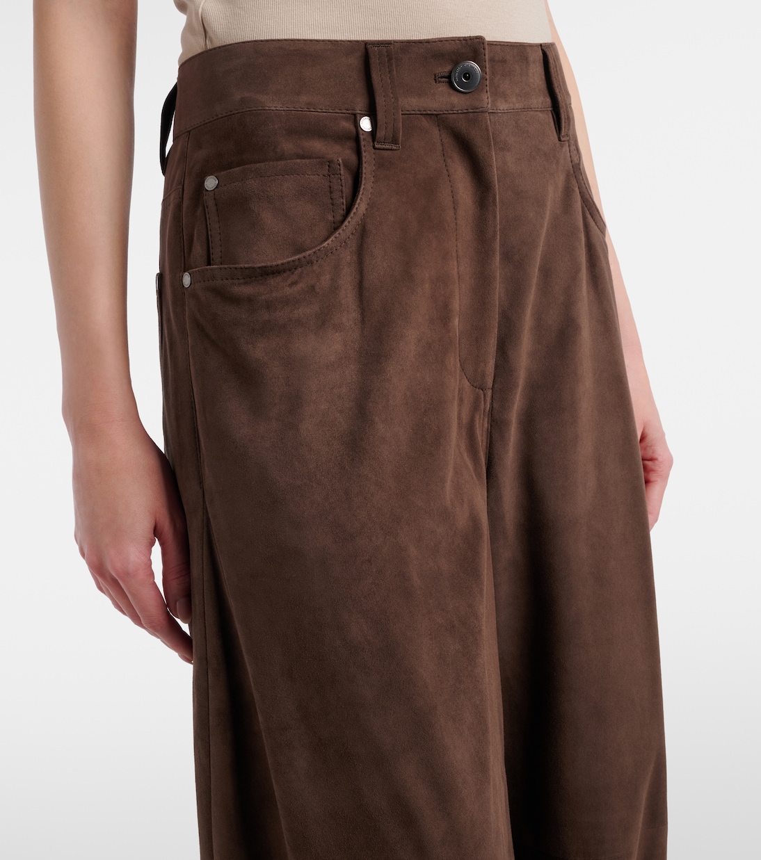 Pantalones anchos de ante | Brunello Cucinelli