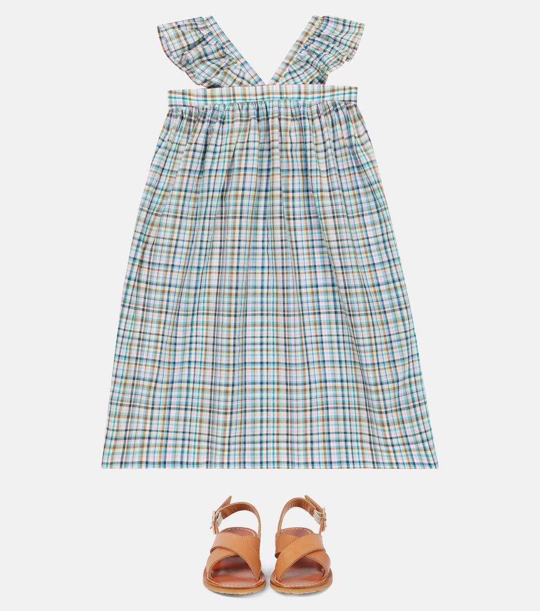 Robe Eleana en coton à carreaux | Bonpoint