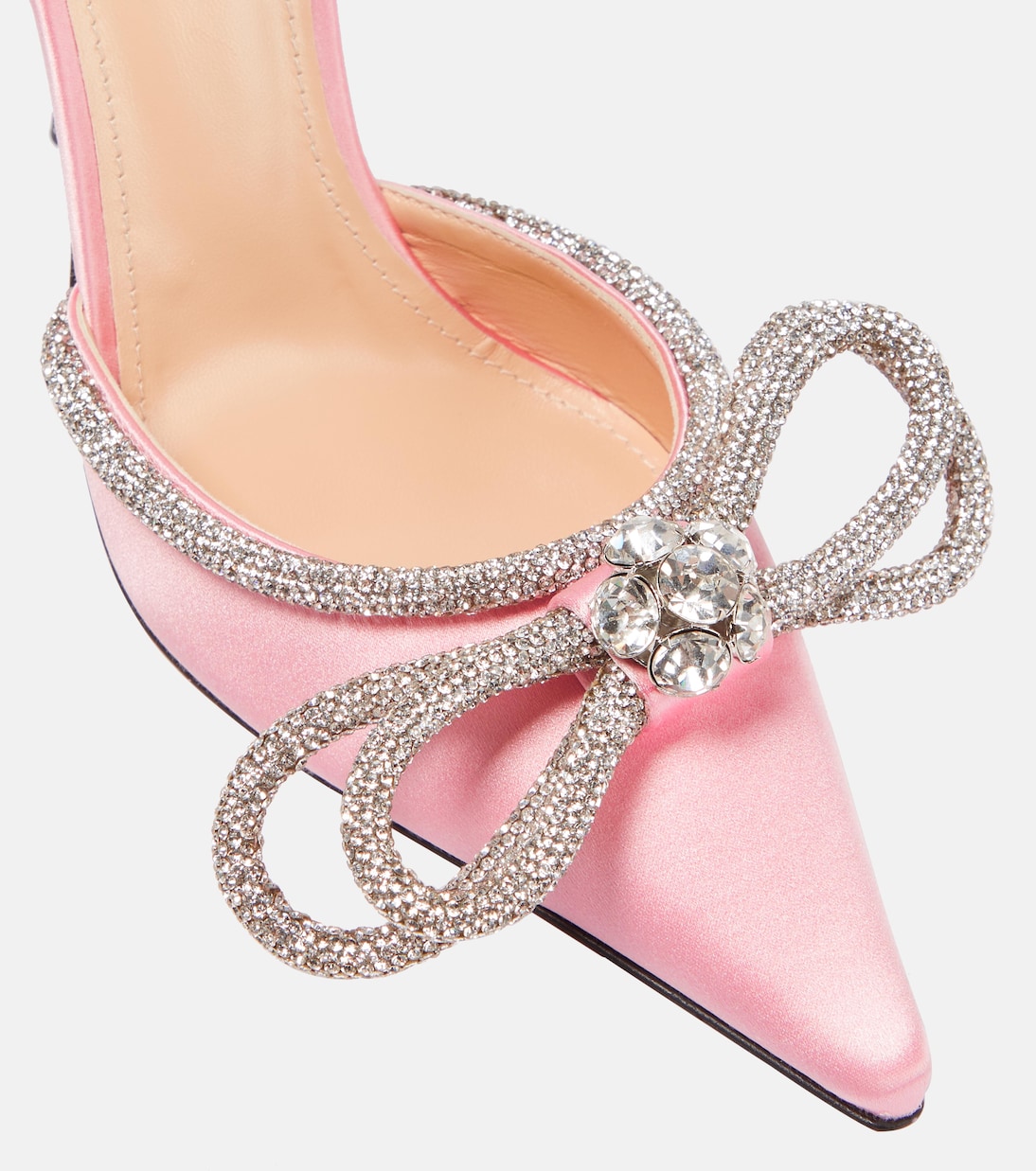 Double Bow 110 embellished satin pumps | Mach & Mach