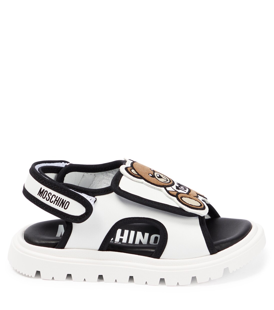 Logo leather sandals | Moschino Kids