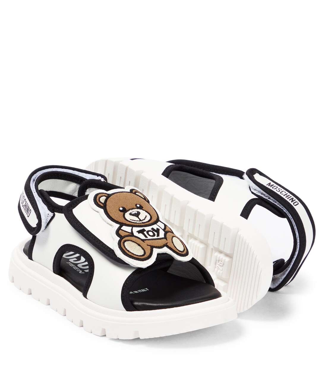 Logo leather sandals | Moschino Kids