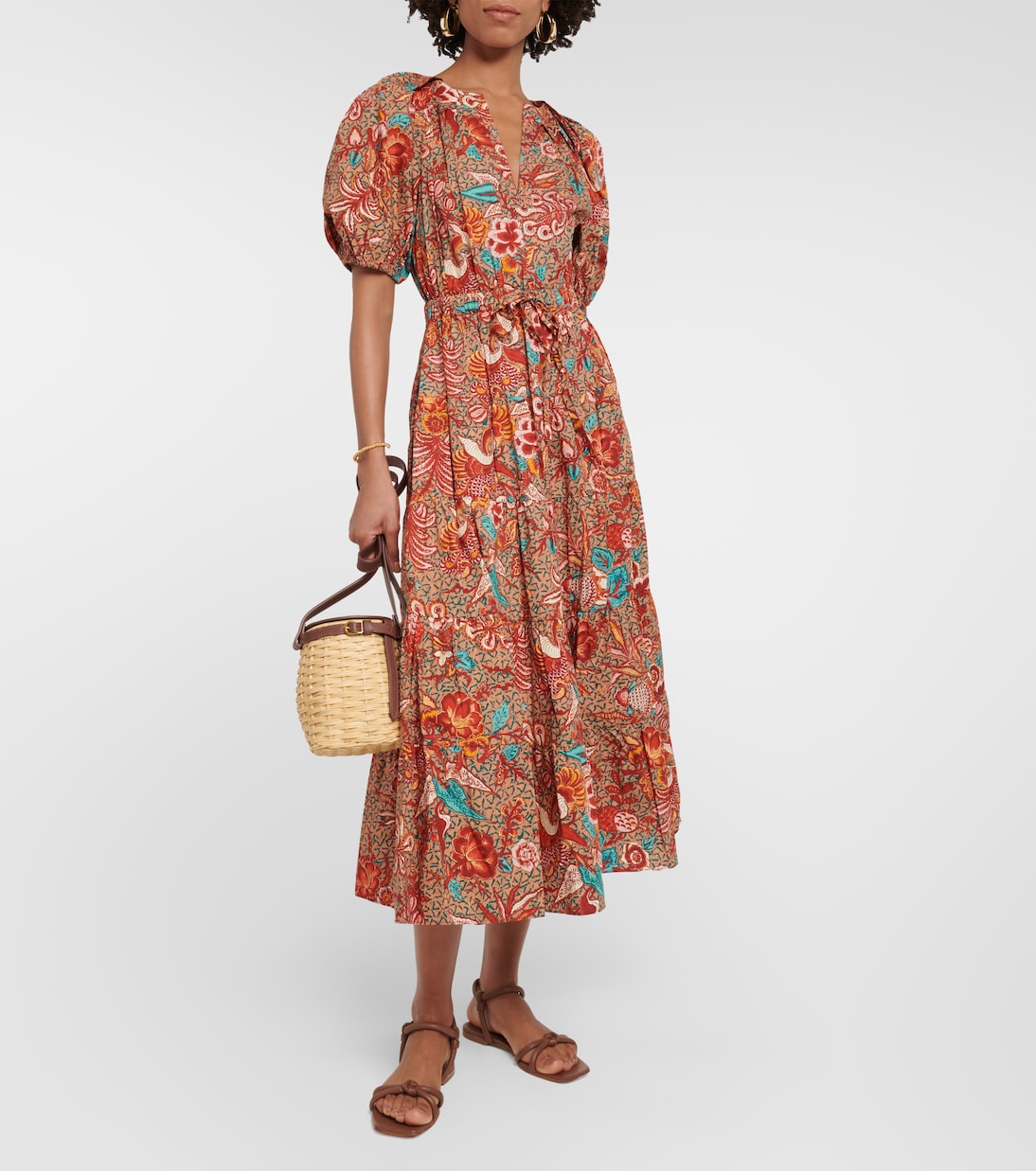 Robe midi Olina imprimée en coton | Ulla Johnson