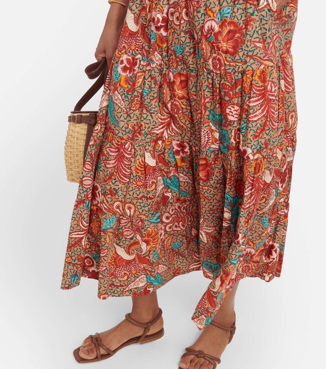 Robe midi Olina imprimée en coton | Ulla Johnson