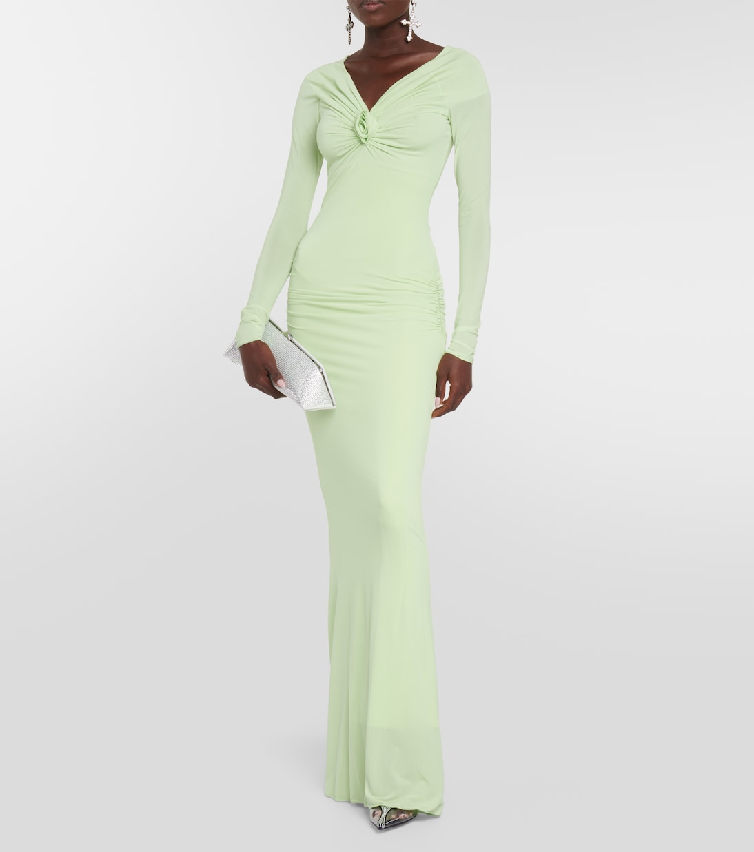 Verzierte Off-Shoulder-Robe | Blumarine