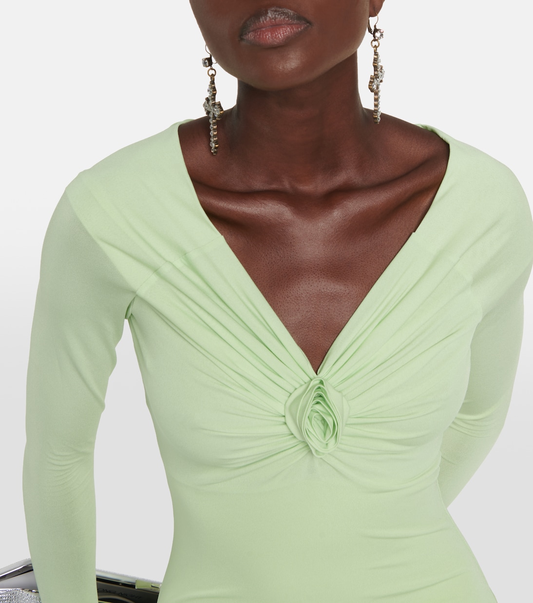 Verzierte Off-Shoulder-Robe | Blumarine